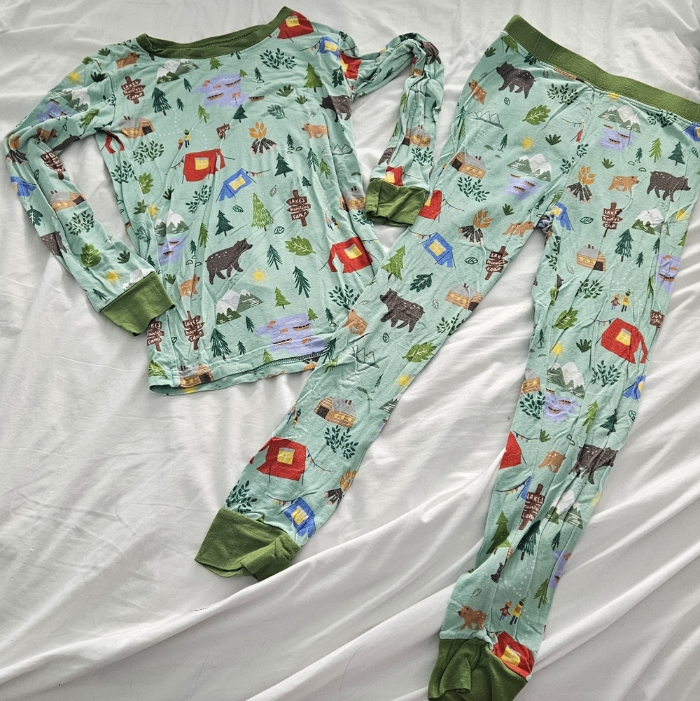Little Sleepies Happy Campers Pajama Set Size: 5/6